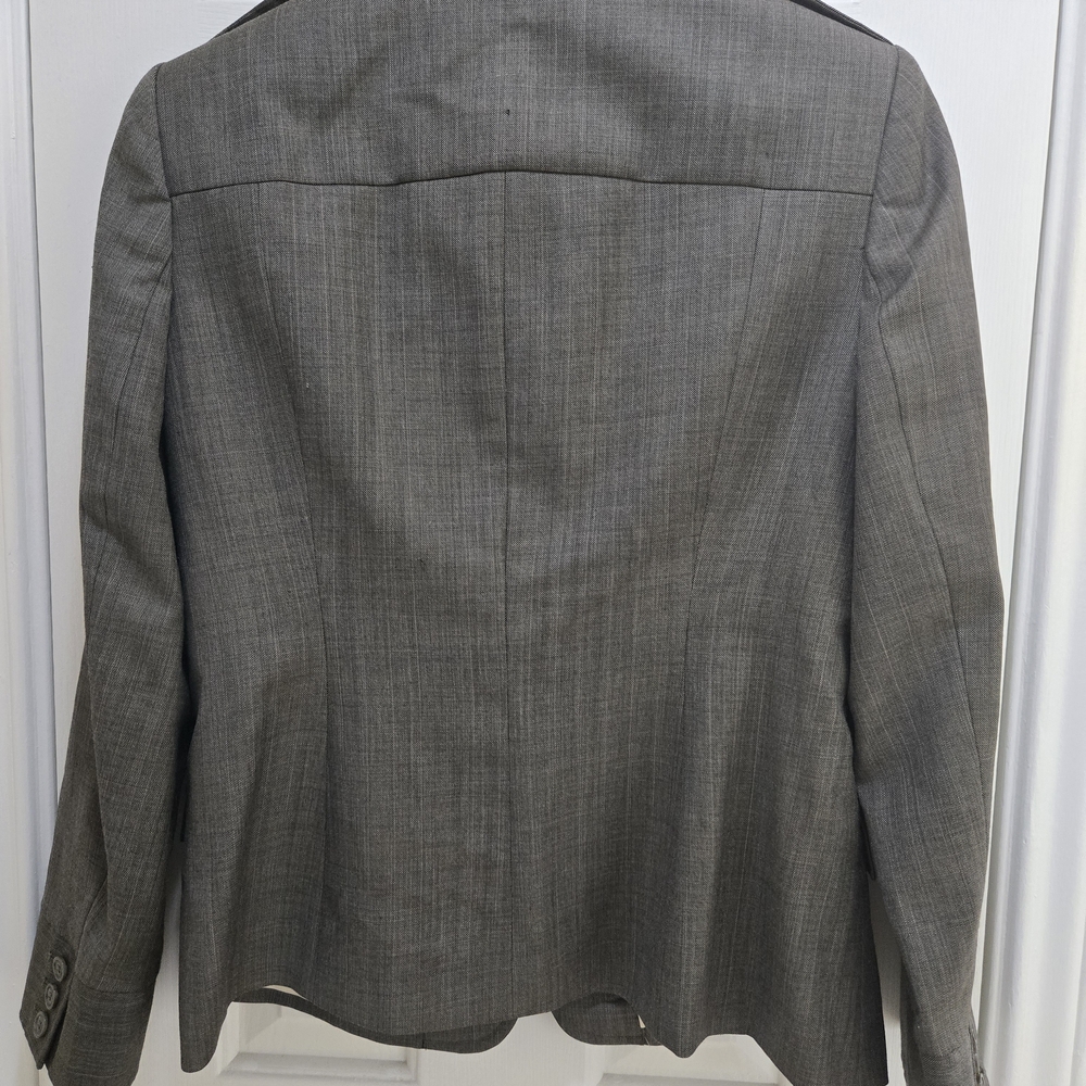 Anne Klein Blazer Charcoal Brown Lined Classic Lapels Epaulettes 12 Petite EUC - Picture 7 of 9